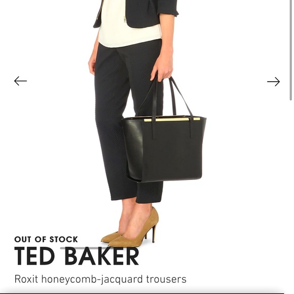 Ted Baker Pants - Ted Baker Pants Crop Trousers jacquard Black Honeycomb ankle Roxit